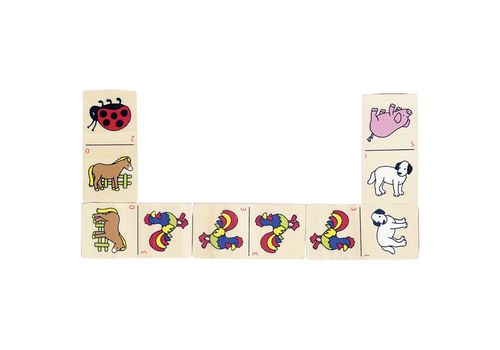 Dominos des animaux, boîte en bois au meilleur prix au Maroc