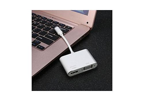 USB type C vers HDMI VGA Adapter USB 3.1 Type C vers VGA HDMI 4K UHD Convertisseur au meilleur prix au Maroc