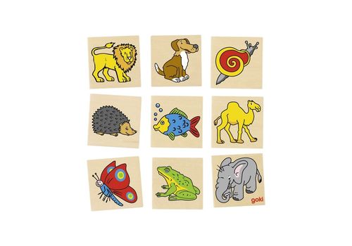 Jeu de mémo des animaux, boîte en bois au meilleur prix au Maroc