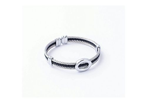 Rêve diamant Bracelet 100% Acier Noir-Argenté à motif Rond + Boite cadeau au meilleur prix au Maroc