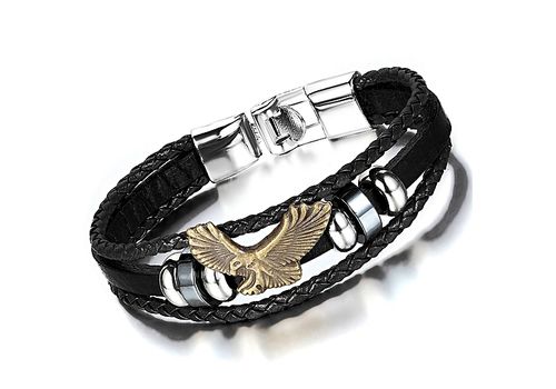 Rêve diamant Bracelet Eagle + Boite Cadeau - Noir au meilleur prix au Maroc