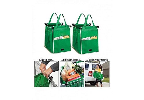 GRAB BAG Sac de Courses, Réutilisables, Spécial Caddie + Un Autre Gratuit (x2) au meilleur prix au Maroc