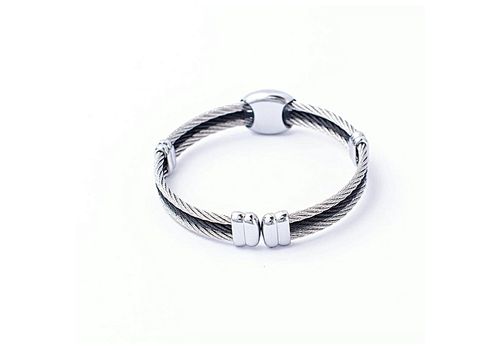 Rêve diamant Bracelet 100% Acier Noir-Argenté à motif Rond + Boite cadeau au meilleur prix au Maroc