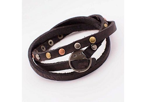 Diamant D'or Bracelet Peace & Love 100% Cuir - Noir au meilleur prix au Maroc