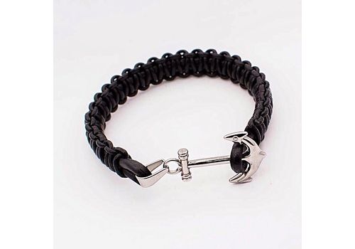 Rêve diamant Bracelet Marine Tressé en cuir 100% Acier - Noir + Boite Cadeau au meilleur prix au Maroc