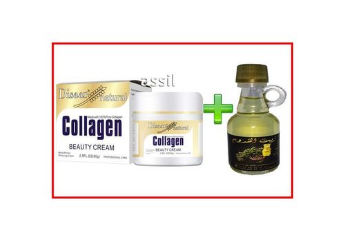 Natural  Collagen Beauty Cream 80 g  ++  Huile de ricin pur au meilleur prix au Maroc
