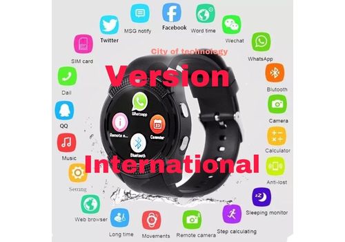 Smart Watch V8 Noir AA version internationale Appel -message -bluetooth V20 au meilleur prix au Maroc