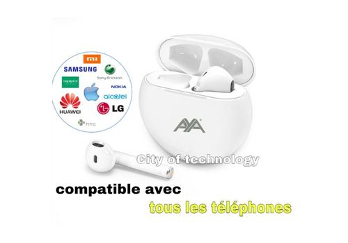 Écouteurs sans fil AYA IDiskk Compatible avec iPhone & Android  Tactile  Bluetooth 5.0 au meilleur prix au Maroc