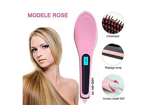MZ.Lux Brosse Lissante Avec Affichage Lcd -Rose au meilleur prix au Maroc