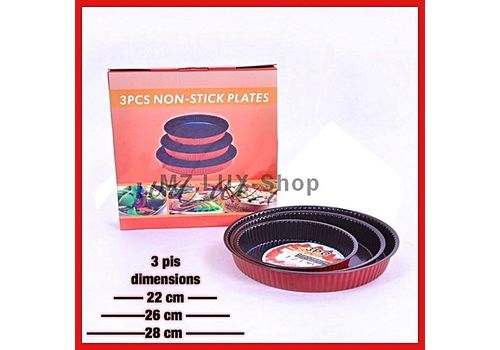 3 Moules pour Cake en acier inoxydable forme rond 22cm /26cm/28cm au meilleur prix au Maroc