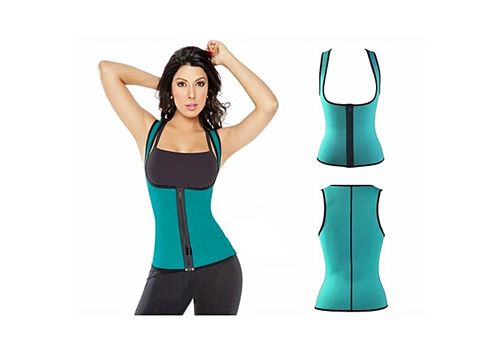 Gilet de Sudation Minceur Perte Poids au Ventre -Sauna pour Femme en Neoprene avec zipper-Bleu au meilleur prix au Maroc
