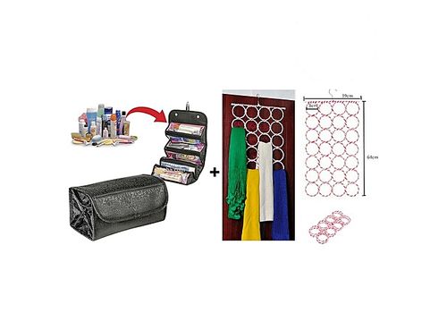 MZ.Lux Pack Cintre Multifonctionnel Pliable pour Foulards & Cravates+Sac ROLL-N-GO pour stocker produits cosmetiques et bijoux au meilleur prix au Maroc