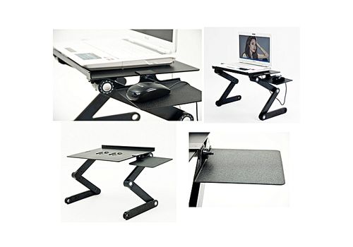 Table-Mate pliable multifonctions T8 avec Deux ventilateurs de refroidissement- Pour ordinateur portable et autre au meilleur prix au Maroc