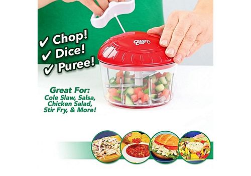 Crank chop Hachoir manuel tres pratique couper, hacher et mettre en puree en quelques secondes - MZ.LUX au meilleur prix au Maroc