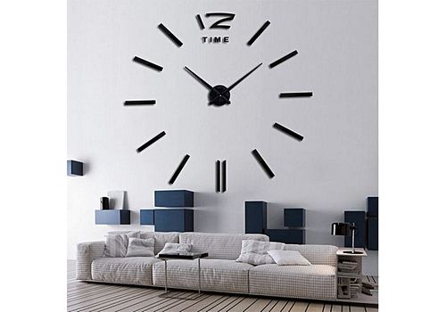 DIY Grande Horloge Murale Design 3D- Noir MZ.LUX au meilleur prix au Maroc