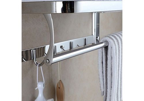 Support mural en aluminium pour serviettes et Vetements pour Salle de Bain avec 5 crochets multifonctionnel au meilleur prix au Maroc