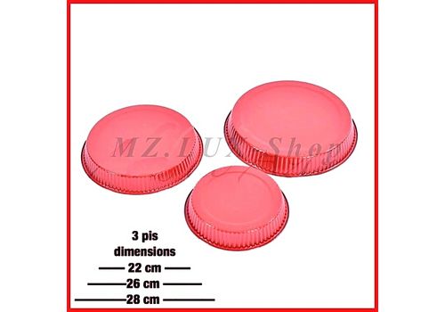 3 Moules pour Cake en acier inoxydable forme rond 22cm /26cm/28cm au meilleur prix au Maroc