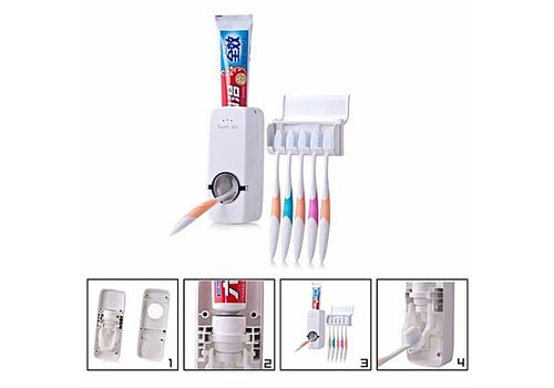 Pack Porte foulards et chAles Multifonctionnel et Distributeur automatique dentifrice avec porte brosse a dent colle au mur. au meilleur prix au Maroc