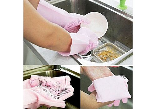 GANTS DE NETTOYAGE MULTI-USAGES de Qualite- gants pour vaisselle, evier, salle de bain et voiture-Couleur Mauve au meilleur prix au Maroc