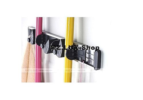 Support mural et organiseur pour balais vadrouilles et autre- 3 supports + 2 crochets - Aluminium / MZ.LUX au meilleur prix au Maroc