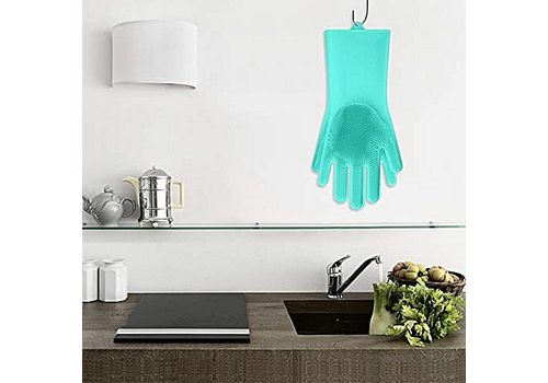 GANTS DE NETTOYAGE MULTI-USAGES de Qualite- gants pour vaisselle, evier, salle de bain et voiture-Couleur Vert aigue marine au meilleur prix au Maroc