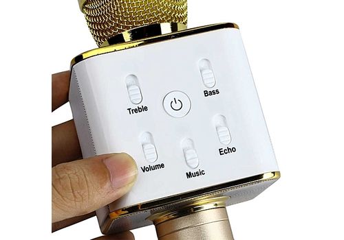 Microphone sans fil karaoke Bluetooth avec haut-parleur-Dore au meilleur prix au Maroc