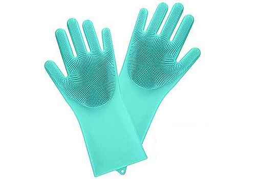 GANTS DE NETTOYAGE MULTI-USAGES de Qualite- gants pour vaisselle, evier, salle de bain et voiture-Couleur Vert aigue marine au meilleur prix au Maroc