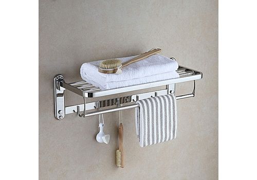 Support mural en aluminium pour serviettes et Vetements pour Salle de Bain avec 5 crochets multifonctionnel au meilleur prix au Maroc