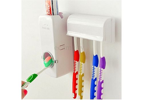 Touch me! Distributeur Automatique Dentifrice avec Porte Brosse a Dent Colle au Mur au meilleur prix au Maroc