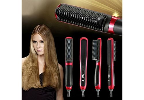 Nouvelle Brosse Hair Straightener Lissante et Chauffante - Rouge au meilleur prix au Maroc