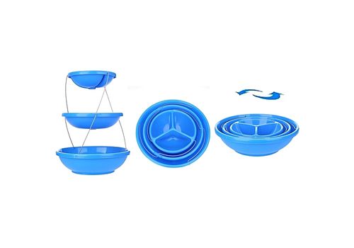 Ensemble de Bol de service a 3 niveaux s'ouvre avec une torsion pour utilisation a l'exterieur comme a l'interieur de maison- Twist Fold MZ.LUX au meilleur prix au Maroc