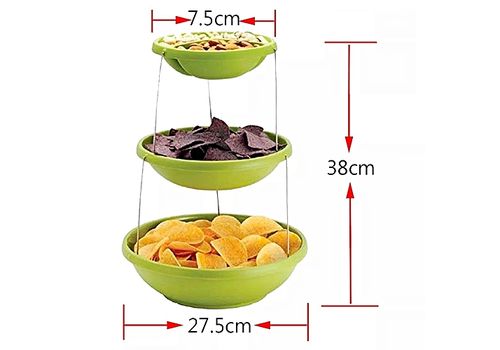 Ensemble de Bol de service a 3 niveaux s'ouvre avec une torsion pour utilisation a l'exterieur comme a l'interieur de maison- Twist Fold MZ.LUX au meilleur prix au Maroc