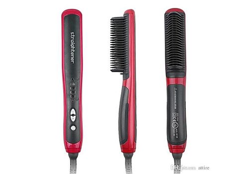 Nouvelle Brosse Hair Straightener Lissante et Chauffante - Rouge au meilleur prix au Maroc