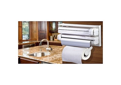 Support rouleau de cuisine 3-en-1 pour film alimentaire papier Serviette et feuilles d'aluminium au meilleur prix au Maroc