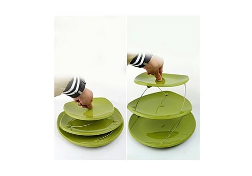 Ensemble de service a 3 niveaux s'ouvre avec une torsion pour utilisation a l'exterieur comme a l'interieur de maison- Twist Fold MZ.LUX au meilleur prix au Maroc