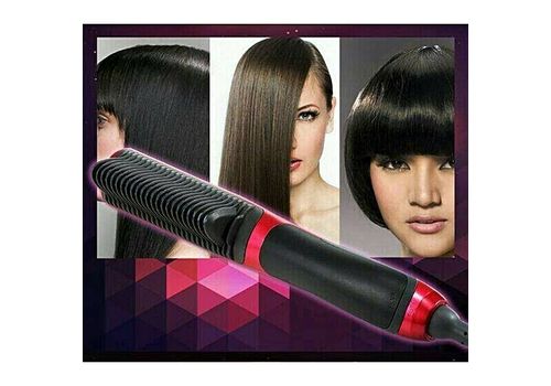 Nouvelle Brosse Hair Straightener Lissante et Chauffante - Rouge au meilleur prix au Maroc
