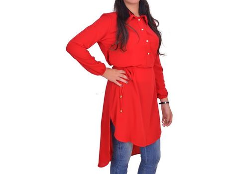 Top Chemise Longue Femme -Rouge au meilleur prix au Maroc