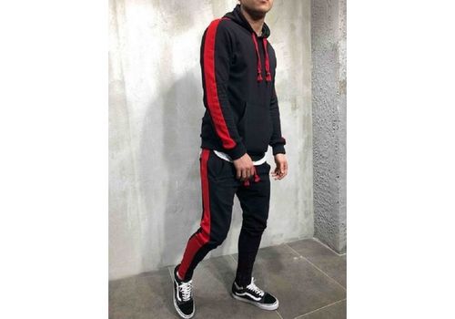 Survêtement Homme Rayure Rouge Noir au meilleur prix au Maroc