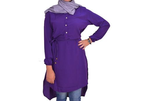 Top Chemise Longue Femme -Violet au meilleur prix au Maroc