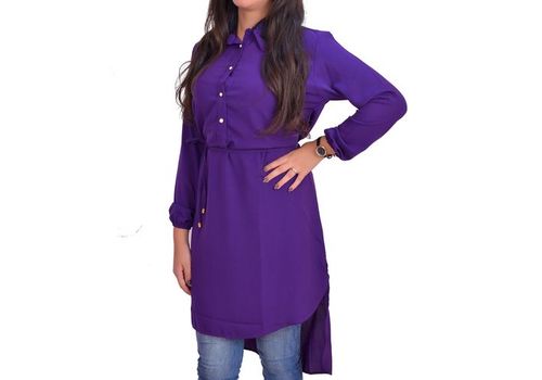 Top Chemise Longue Femme -Violet au meilleur prix au Maroc