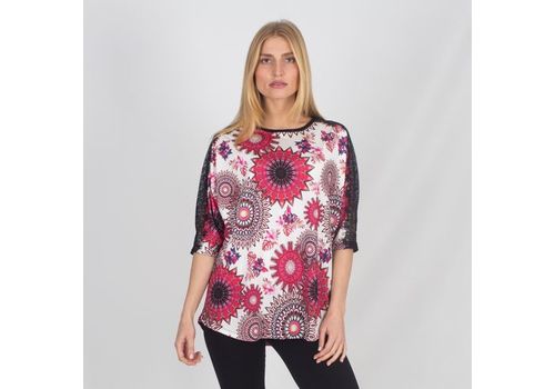 tunique imprime ECRU /FUSHIA au meilleur prix au Maroc