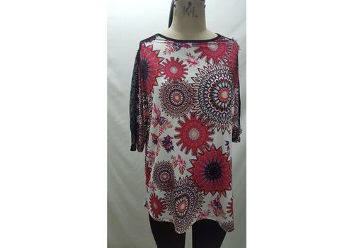 tunique imprime ECRU /FUSHIA au meilleur prix au Maroc