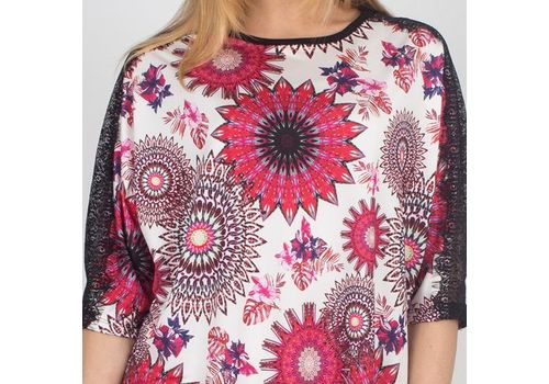 tunique imprime ECRU /FUSHIA au meilleur prix au Maroc