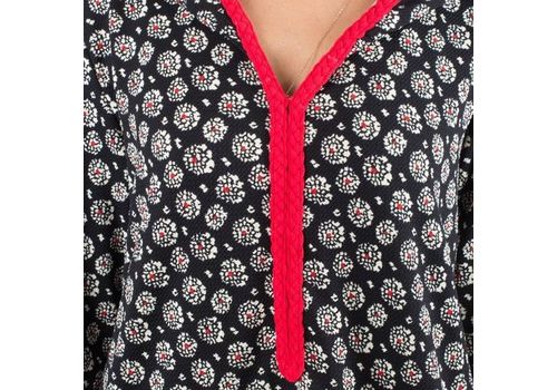 DJELLABA NOIR IMPRIME au meilleur prix au Maroc