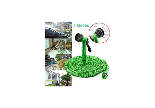 As Seen On TV - MAGIC HOSE - Tuyau Arrosage Extensible Long de 22.5 m - Pistolet à Eau 7 jets - Embouts Universels - couleur vert au meilleur prix au Maroc