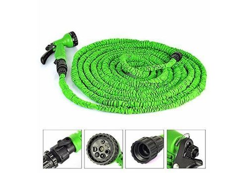 As Seen On TV - MAGIC HOSE - Tuyau Arrosage Extensible Long de 45 m - Pistolet à Eau 7 jets + Embouts Universels -Longueur 45 m/ 150 ft - couleur vert au meilleur prix au Maroc