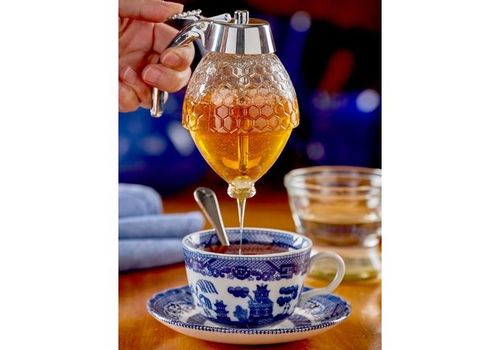 honey dispenser - Distributeur de miel - Bouteille/bocal en acrylique - Avec socle au meilleur prix au Maroc