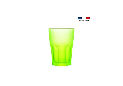 Verre à eau vert effet givré 40 cl Techno Colors made in france au meilleur prix au Maroc