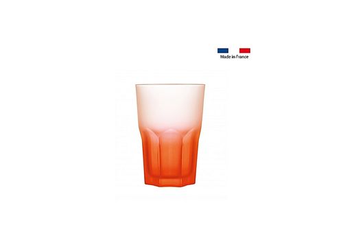 Lot 3 Verre à eau mauve vert orange effet givré 40 cl Techno Colors made in france au meilleur prix au Maroc