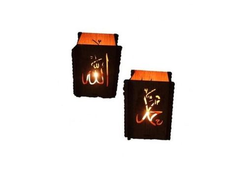 2 Photophores Lumineux  en Bois Démontables avec 2 Bougies au meilleur prix au Maroc